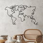 Wallity World Map Escultura de Pared de Metal Negra